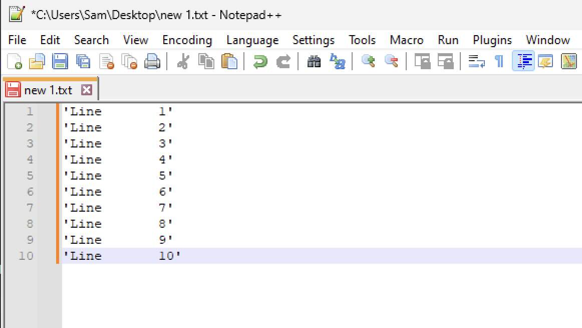 Text Aligned by Space using Notepad++